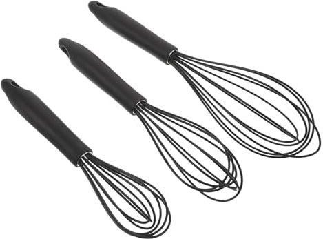 TOVINANNA 3pièces Mélangeur Œuf Silicone Fouet Plat Cuisine Manuel Batteur Œufs Antiadhésif pour Pâtisserie Levain Mélange Pâte Ustensiles Nettoyage Facile