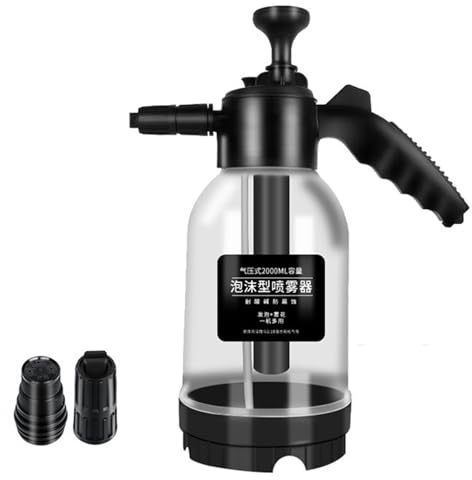 Pulverizador de Espuma con batería – 12,99 x 4,84 Pulgadas | Bomba de Espuma a presión Manual Pulverizador de Agua para Lavado de Coches, jabón, champú, Manguera de jardín | Accesorios de