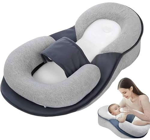 Anti Overflow Wedge Support Cushion - Adjustable, Removable Top & Bottom, Safety Strap, Ideal for Reducing Spit-Up & Tummy Time Use