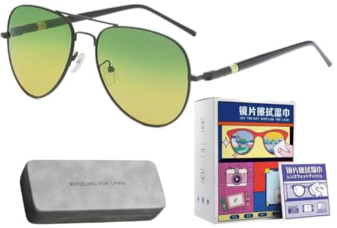 Generico Nachtsichtbrille Während der Fahrt - Ergonomischer Augenschutz - Polarisierte Nachtfahrbrille - Geeignet für Sonne Männer Frauen Fahrer Zuhause Reisen