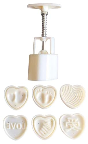 WOFASHPURET Sellos de Galletas Forma de Corazón para Hornear, Molde para Pasteles de Luna Abs, Utensilio de Cocina Diy, Molde Antiadherente para Repostería, Suministros para Estilo Aleatorio