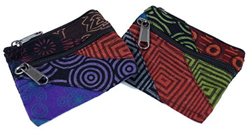 GURU SHOP Patchwork Ethno - Geldbeutel, Unisex - Erwachsene, Baumwolle, 9x11x1 cm