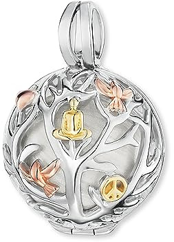 Engelsrufer Lebensbaum Anhänger für Damen 925er-Sterlingsilber Tricolour rosé- und gelbvergoldet 20 mm