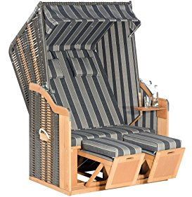 Sunny Smart Strandkorb Rustikal 50 Plus 1175, BxTxH: 120x80x160 cm, Anthrazit
