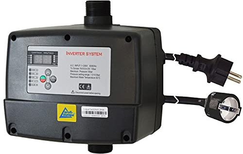 0,75 kW Inverter-Pumpensteuerung 230V verkabelt Druckschalter Druckwächter | 1-9 bar , bis 6A Nennstrom, ENERGIESPARENDER Pumpen-Betrieb: Bis zu 85%