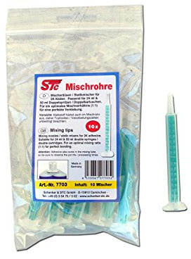 STC ® Mischerdüsen 1:1 Mischdüse Mischerspitzen Mixtülle Kunststoffkleber Mischertülle für 2K-Kleber, Statikmischer für 2 Komponenten Kleber passend für 25 g / 24 ml und 50 g / 50 ml (100 Stück)