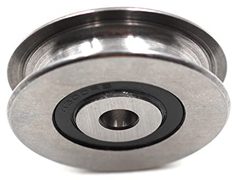 Chiloskit 8 mm 400 kg Edelstahl-Rillenkugellager Riemenscheibe Metallrolle Radlager Draht Seilrolle für Hebeführung, Innendurchmesser (50 mm)