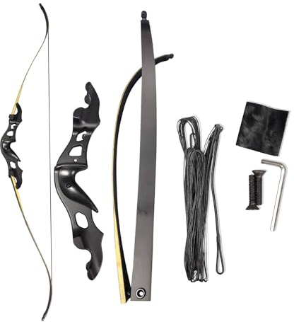 AMEYXGS Bogenschießen Takedown Recurve Bogen und Pfeil Set 20-55lbs Jagdziel Recurve Bogen Kit für Anfänger Erwachsene Jugend Jagd Schießpraxis rechte Hand (Nur Bogen, 20 lbs)
