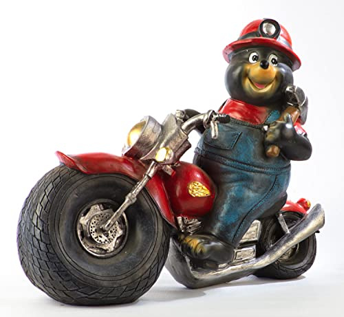 Schneemann-Versand Maulwurf Tobi auf Motorrad Große Gartenfigur Gartenzwerg Deko 27cm hoch NEU