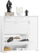 SoBuy Schuhschrank Schmal Schuhkipper mit 2 Klappen & 2 Schubladen – Flur Möbel mit Tür & offenem Fach – schuhregal weiß, 120x111x26cm, für Eingangsbereich & Familie – FSR104-W