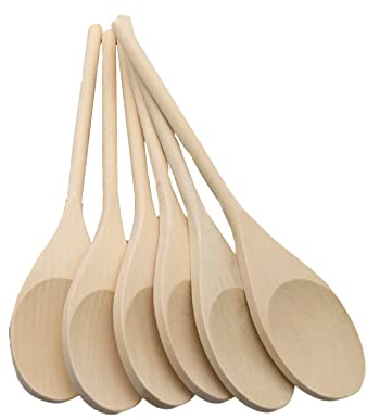 Wooden Spoons | 23.5cm Length | Pack of 6 Spoons