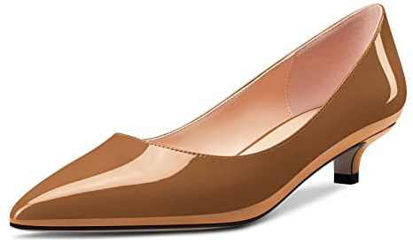 Castamere Femmes Classique Kitten Talon Heel Escarpins Slip-on Pointu Bout Bas Bureau Cute Dress Chaussures 3.5 CM Heels