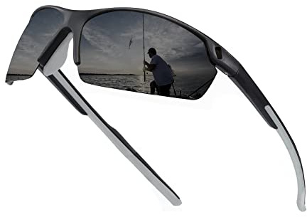 SKYWAY Sonnenbrille Fahrradbrille Radsportbrillen Damen Herren TR90 Superleichtes Rahmen Polarisierte Sportbrille für Radfahren Laufen und Fischen UV400 Schutz