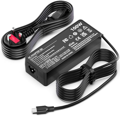 100W USB C Laptop Charger Compatible With HP Spectre X360, MacBook Pro/Air, Dell Latitude, Lenovo ThinkPad, Asus Chromebook, Acer Chromebook, and more 96W 90W 87W 65W 45W USB C Power Supply Adapter
