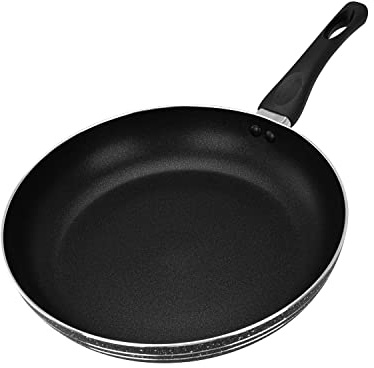 Royalford Non-Stick Frying Pan 22 CM | Aluminium Fry Pan for Induction Hob Skillet Pan | Saute Pan with 3-Layer PFOA-Free Coating for Healthy & Less Oil Cooking, Cool Touch Bakelite Handle | Black