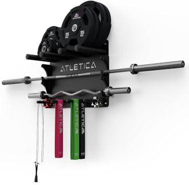 ATLETICA Blade, Wandhalterung Gewichte, Bis 150 kg belastbar | Platzsparende Aufbewahrung zur Wandmontage, Für Scheiben, Stangen, Springseile, Bänder, Collars, Bis 150 kg belastbar