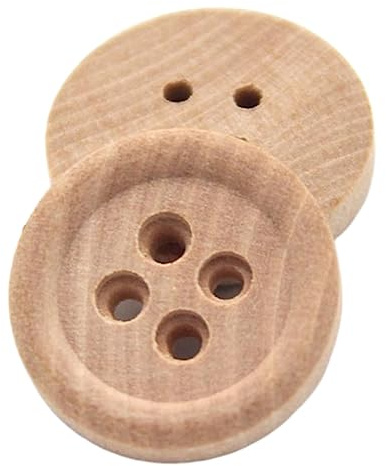 4 kleine Löcher natürliche runde Holzknöpfe, dekoratives Design für Kinderkleidung, Jacken, Strickjacken, Holz-DIY-Accessoires, Hellbraun, 20mm 20 Stück