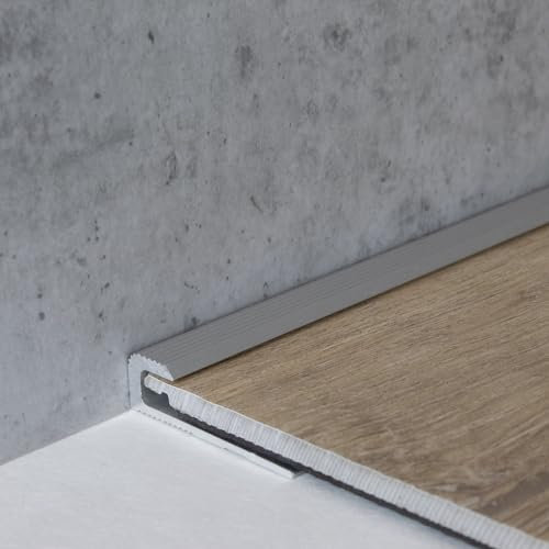 PROVISTON Profilo per bordatura e finitura, in alluminio, 30 x 5 x 900 mm, colore argento, profilo a incastro