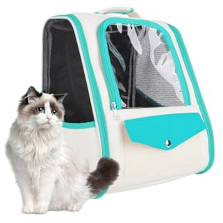Galatée Haustier-Rucksack, Haustier-Rucksack Für Kleine Hunde Und Katzen, Vollständig Belüfteter Netz-Hunde-Rucksack, Tragbarer Katzen-Rucksack Für Reisen, Wandern, Outdoor-Einsatz(Grün)