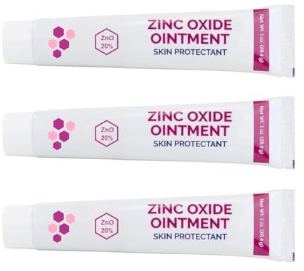 AmeriCan Goods 3/Pack Tubes 20% Zinc Oxide Ointments Cream 1oz. Treats & Prevents Advanced Skin Protection Diaper Rash Healthy Skin Formula