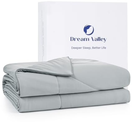 Dream Valley®Outlast®Cooling Comforter, All Season King NASA-Grade Technology Cooling Blanket for Hot Sleepers Night Sweats, Q-Max > 0.45 Aerocool™Light Grey, 106x90