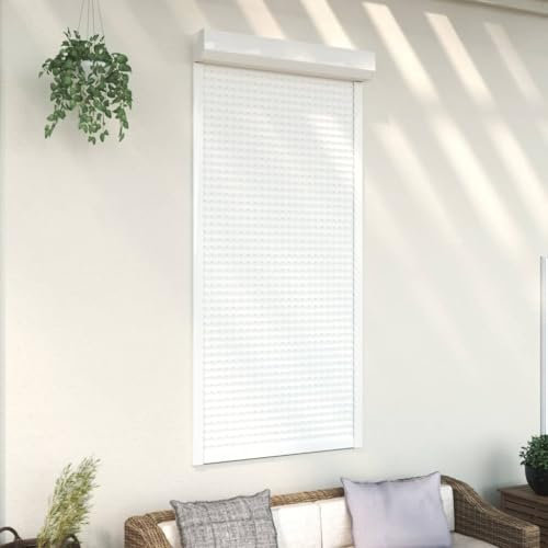 Brokky Tapparella Avvolgibile in Alluminio 100x210 cm Bianca,Tenda a Rullo Giorno e Notte Senza Fori,Strisce Filtranti e Oscuranti,per Porte e Finestre