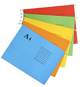 Tofficu 5 Stück Hängemappen Teiliges aus Verschleißfestem Papier Bunte Dokumentenhalter mit Breiter Öffnung und Klassifikationsschild Robuster Organizer für Büro und Zuhause Geeignet für