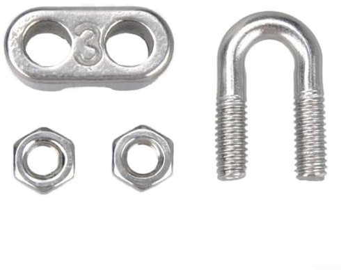 Zilimontt Wire Rope Cable Clip Clamp,20Pcs Steel Cable Clamps,304 Stainless Steel Clamps,Wire Rope Cable For Wire Fence Clamp Garden Tensioning Wire Rope(3mm)