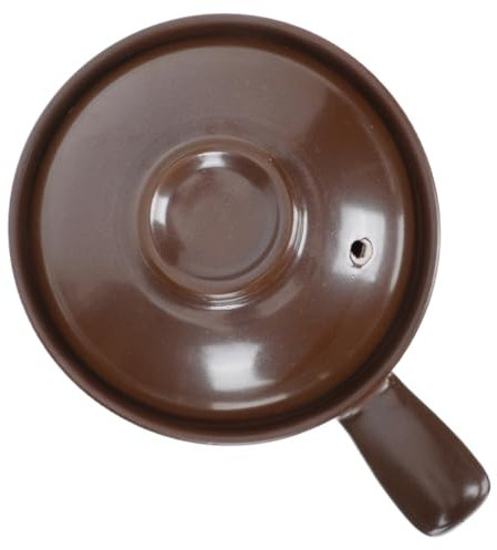 Cabilock Cazuela de Barro para Guisar 950 Ml Tapa y Asa Lateral, Olla Resistente al Calor de Cerámica, Utensilios de Cocina para Arroz y Sopa, Adecuado para Uso Doméstico y Familiar