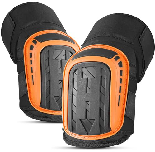 KUOGAS Knieschoner Arbeiten, Professionelle Erweiterte Komfort Knieschützer, Kniepolster für Arbeit, Gartenarbeit, Fliesenleger, Bauarbeiter, Dachdecker, Werkstatt, Bodenarbeiter Knee Pads