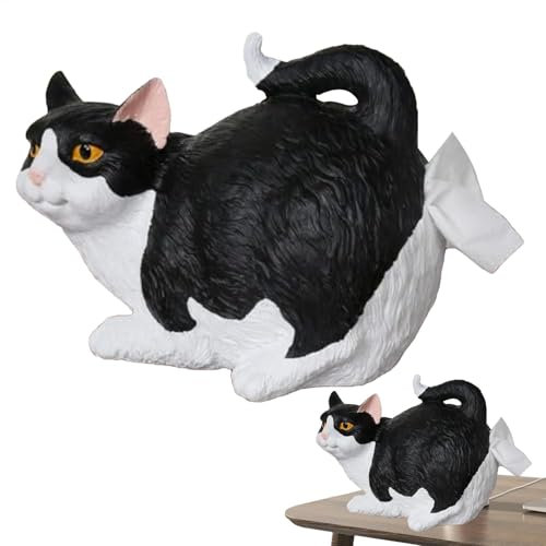 Taschentuchspender für Katzen, Taschentuchhalter für Katzen | Taschentuchhalter aus Harz – Taschentuchbox in Form von Katzenpor für Katzenliebhaber, Badezimmerdekoration, Orne