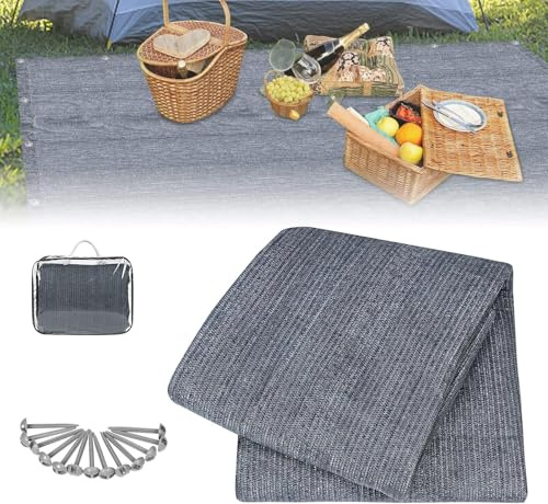 YARDIN förtältmatta 250 x 250 cm campingmatta tältmatta tältunderlag maskintvättbar halkfri mögelfri förtältmattor för husbil utomhus inkl. bärväska