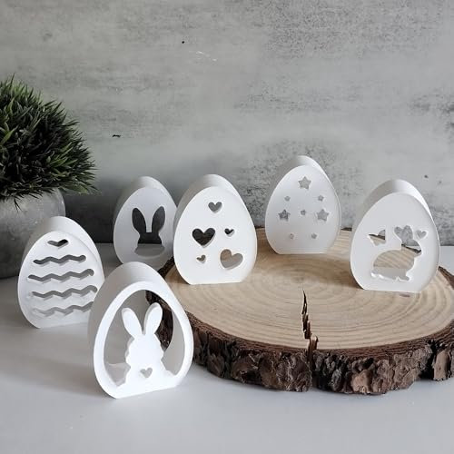 Silikonform Ostern Eier, Silikonformen Gießformen Ostern, Gießformen Silikon Ostern Frühling Ostereier Gipsform zum Gießen Ostern Silikonform Frühling Silikonform Ostereier für DIY Osterdeko (A)