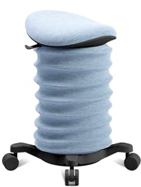 TOPSTAR Sitness 4D med hjul AGR-certifierad dynamisk sittpall svart – blå, ergonomisk kontorspall – justerbar höjd – stärker ryggen – avlastar de intervertebrala skivorna
