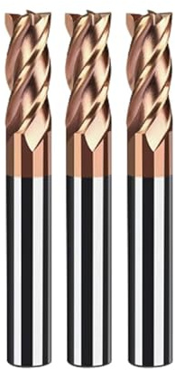 Hunricho 3pcs HRC55 Spitzendurchmesser 8mm 4 Flute End Mill CNC Fräser Bit Wolfram Stahl Nano Beschichtung Quadratkarbid Fräser Cutter(HRC55D8x75-4F)