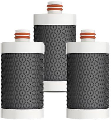 Filtre à eau pour robinet d'évier, filtre de remplacement, élément filtrant anticalcaire, avec 3 filtres remplaçables, pour éviers de cuisine et de salle de bain