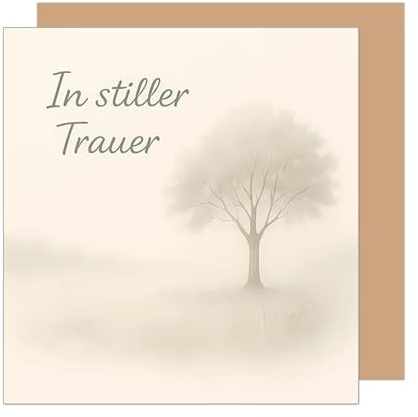 Edition Seidel Premium quadratische Trauerkarte mit Umschlag. Beileidskarte Karte In stiller Trauer Mitgefühl Anteilnahme Abschied herzliches Beileid (TQ172 SW025)