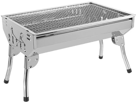 JAYIOLA Parrilla de carbón Plegable para Barbacoa, Resistente, para Acampar, para Patio de Granja, fogatas, Suministros para Senderismo, S