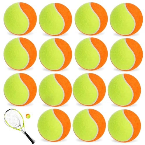 PORFOYO 15 stycken tennisbollar: träningsbollar, diameter 6,35 cm, träningstillbehör, tennisbollar, nybörjare för tenniskurser, bollmaskiner och hundar