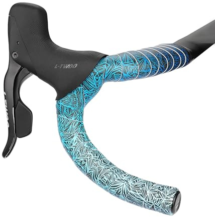 Attitude Fade Road Bike Handlebar Tape (Set of 2), Anti-Slip Cycling Bar Tape with Shock-Absorbing EVA Foam & Eco-Friendly PU, Bicycle Handlebars Tape for Enhanced Grip and Comfortable Ride (Blue)