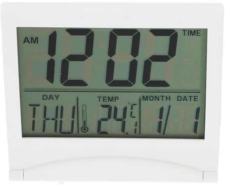 SHINEOFI Digital Alarm Clock for Bedroom and Office Foldable Table Clock with Large Number Display with Snooze and Timer