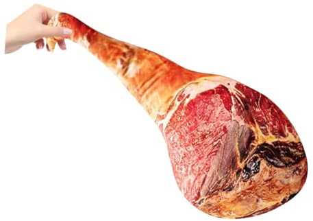 Parliky Oreiller Fantaisie en Peluche Forme Jambon 60 Cm, Gros Coussin à Câliner Doux et Confortable pour Lit, Présent Amusant et Décoration Chambre Garçon et Filles et Adultes