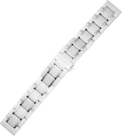 Keramiskt klockarmband 14 mm 18 mm 20 mm 22 mm metallband med snabbkoppling Universal Justerbar(White silver,14mm)