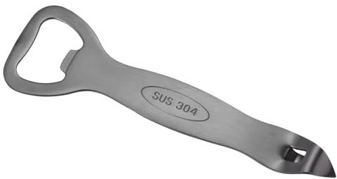sourcing map Stainless Steel Manual Bottle Opener for Kitchen Black | Church Key Can Opener Portable Punch Bottle Cap Remover Vial Breaker Tool for Party Home Beverage Beer Soda Cans