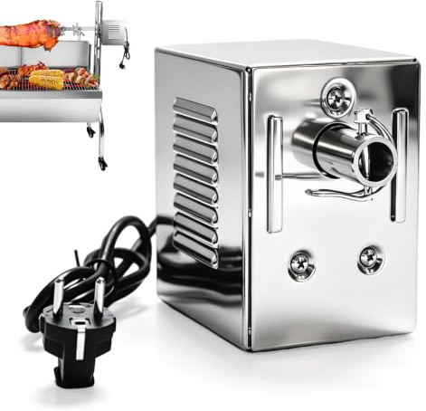 Motor de Barbacoa, Motor de Asador de 45 W con Un Par de 150–200 kgf·cm | Accesorios para Barbacoas con Cable de Extensión de 1,2 Metros para Pollo Ternera Cochinillo y Cerdo Asado