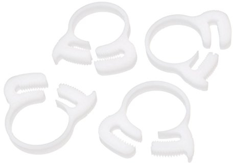 sourcing map 4Stk 21.5mm-23.5mm Doppel Griffknarre Plastik Schlauchschellen Befestigung Weiß