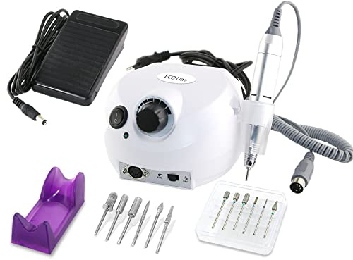 Maniküre-Set Hochleistungs- Schleifer Nagelfräser mit 30.000 Umdrehungen | Elektrische Nagelfeile mit Maniküre mit Premium Diamantschleifer Fräser Box zur Bearbeitung von Gel, Acryl & Naturnägel
