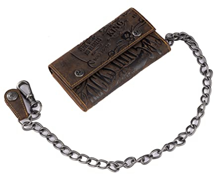 JACK'S INN 54 Black Bourbon - Geldbörse Brandy in Dunkelbraun Echtleder Vintage Prägedruck