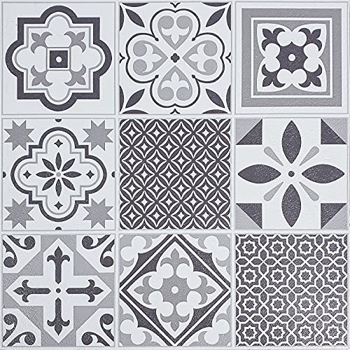 Selbstklebende Bodenfliesen 30,5x30,5 cm | PVC Bodenbelag wasserfest und pflegeleicht | Klebefliesen Boden für kreative Gestaltung | Dekorfliesen für Zuhause | Ornament Oriental Tiles 5m² – 55 Stück