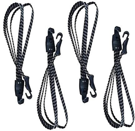 XLKJ 4pcs Sangle Fixe pour Bagages de Vélo, Tendeur Élastique avec Crochet, pour Vélo, Moto